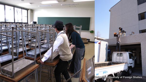 外大生の搬出作業